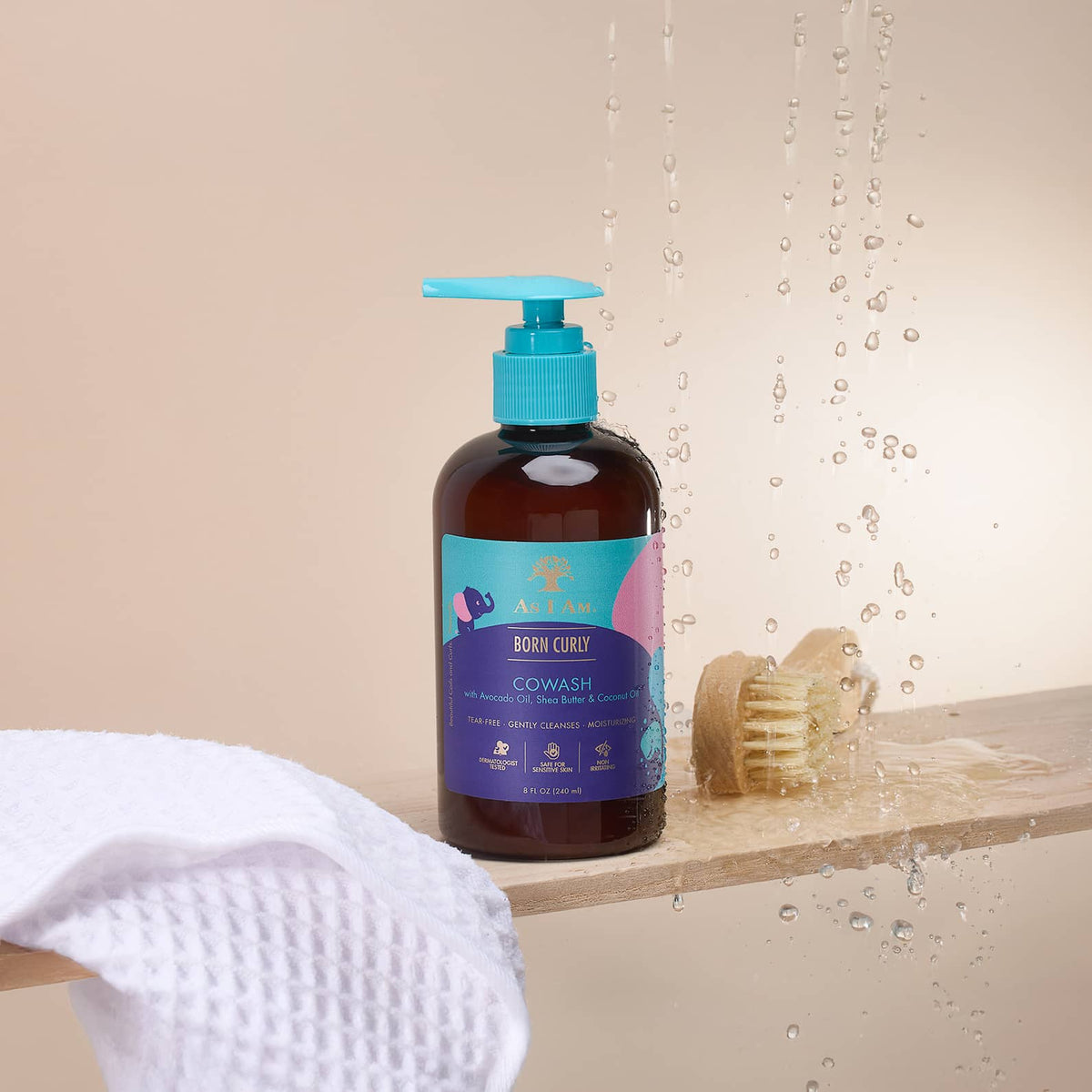 As I Am Born Curly Cowash — achterkant van de fles met ingrediënten