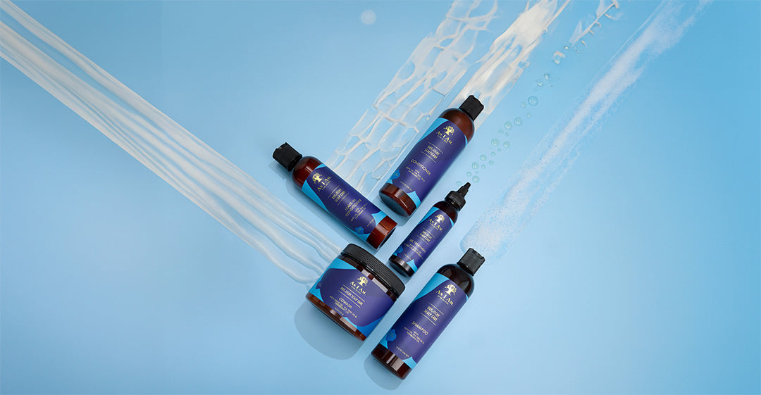 A collection of As I Am Dry & Itchy Scalp Care products, designed to soothe and relieve dry, itchy, and dandruff-prone scalps. Infused with olive oil and tea tree oil, this collection helps hydrate, reduce flakes, and promote a healthy scalp while keeping hair soft and moisturized. Ideal for all hair types, especially curly and coily textures.