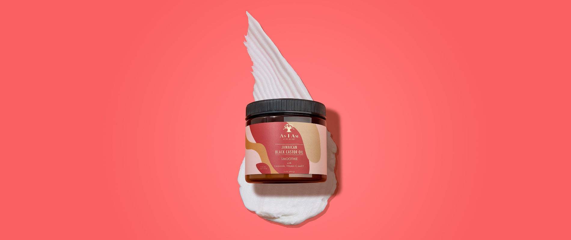 As I Am Jamaican Black Castor Oil Smoothie — landscape image of the moisturizing curl cream formulated to define curls, reduce frizz, and promote healthy hair with nutrient-rich JBCO.