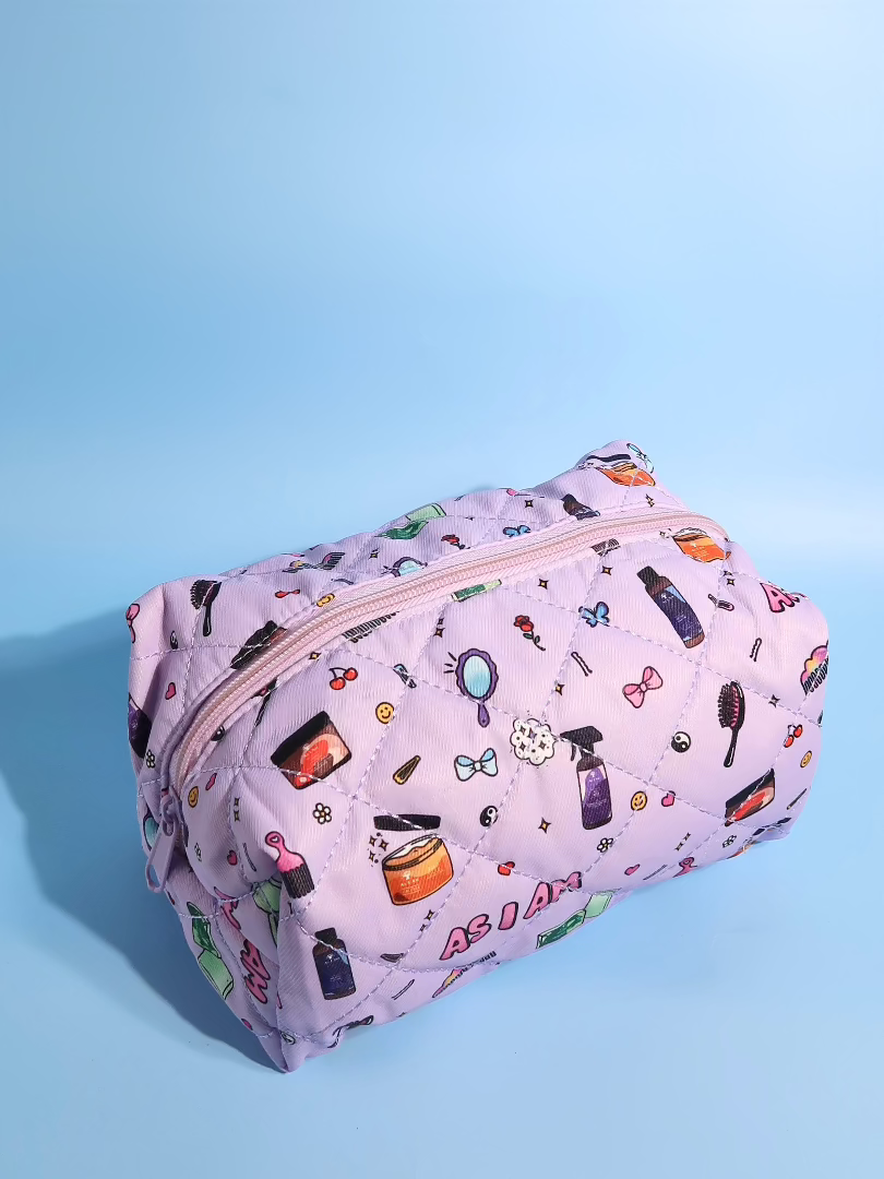 As I Am branded cosmetic pouch – stylish, zippered travel bag for storing hair care and beauty essentials
