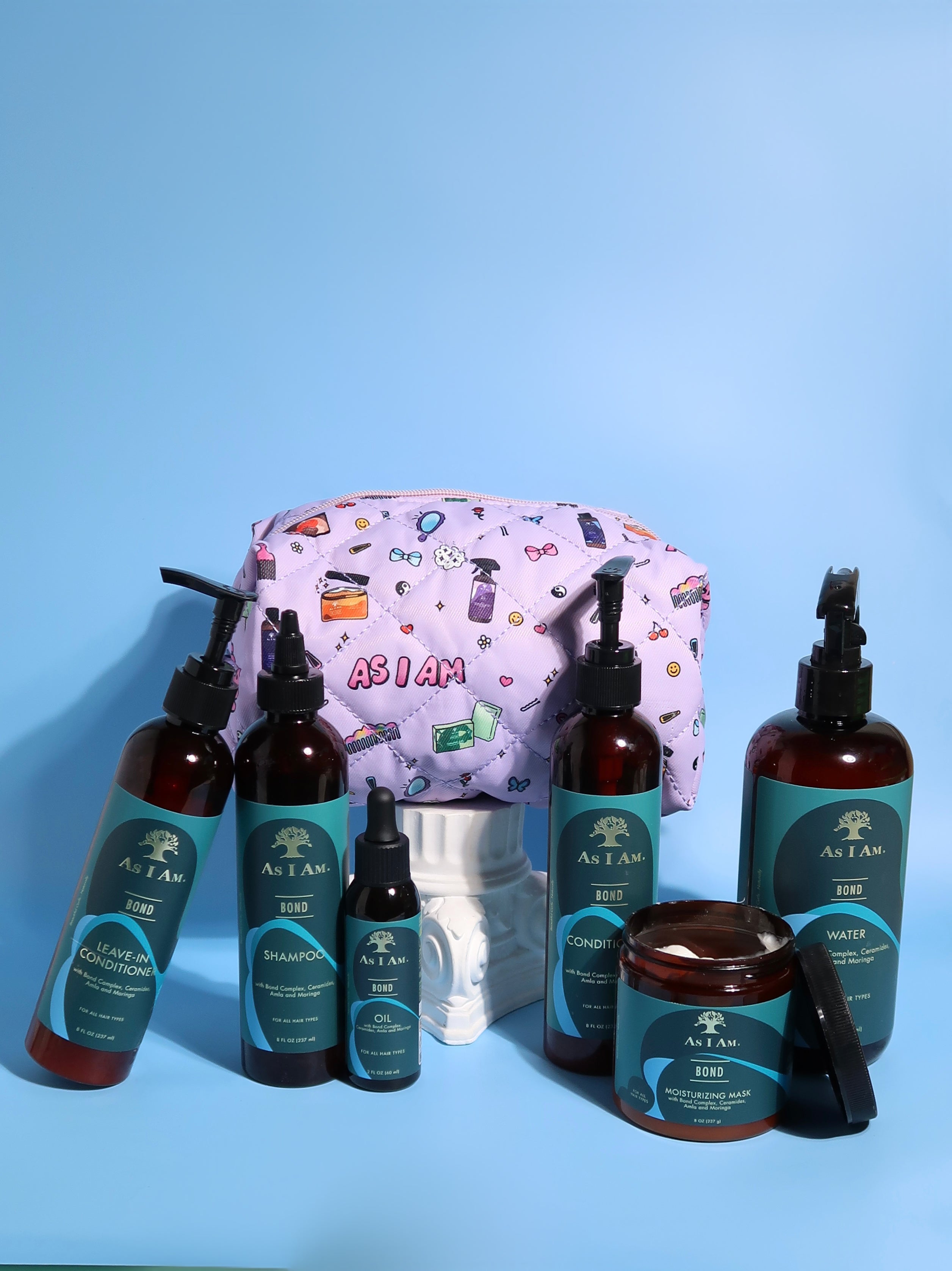 As I Am branded cosmetic pouch – stylish, zippered travel bag for storing hair care and beauty essentials