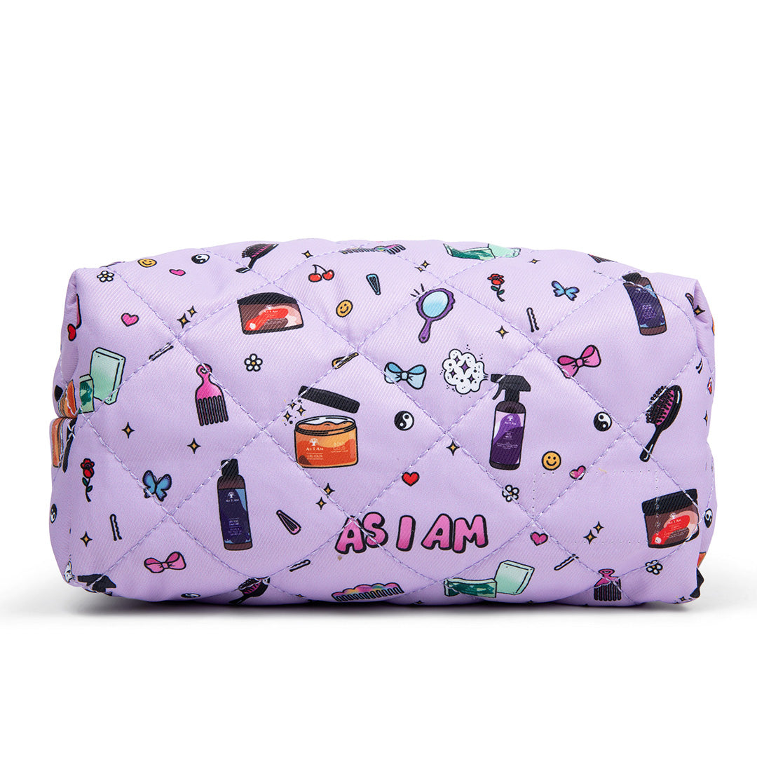 As I Am cosmetic bag — front view showcasing the front profile, durable construction, and design, perfect for travel or everyday use.