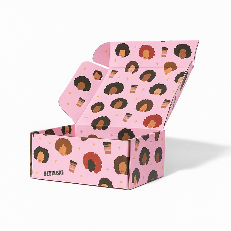 Curlbae Box – A curated haircare gift set featuring nourishing products for curly and textured hair, beautifully packaged in a sleek, branded box.