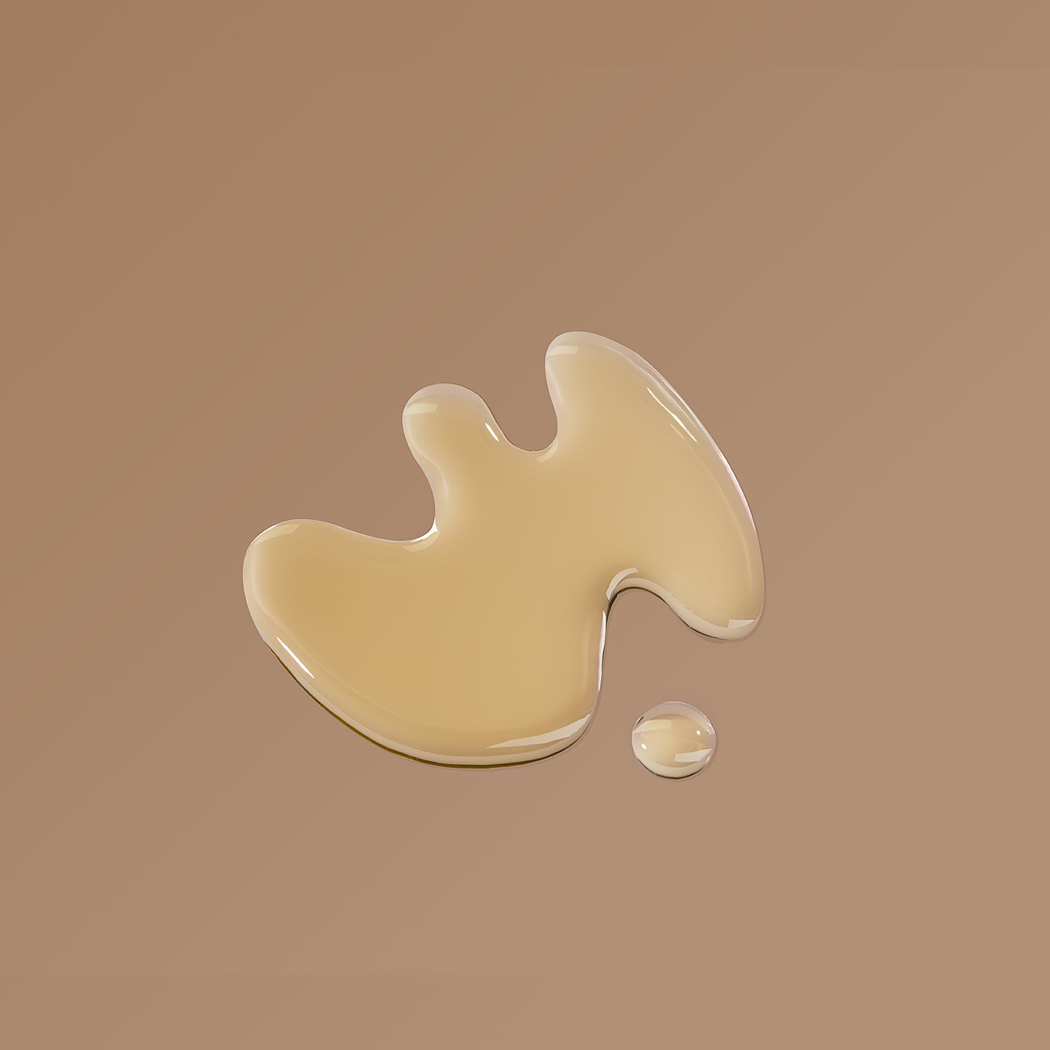 Beige oil drop sheet on a beige background