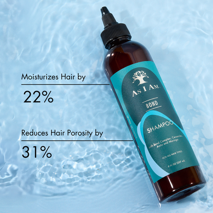 Bond Shampoo by As I Am – Strengthening and repairing shampoo designed for all hair types. This nourishing formula helps restore hair's natural structure, leaving it smooth, healthy, and hydrated. Perfect for dry or damaged hair in need of a revitalizing boost.