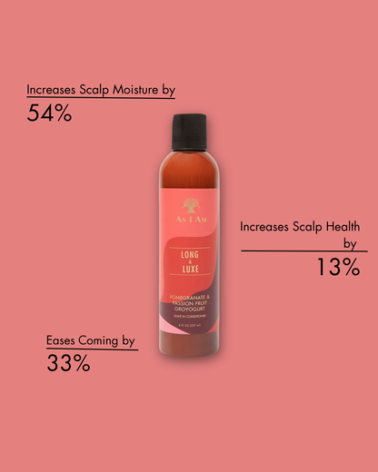 Shampoo bottle with text on a pink background