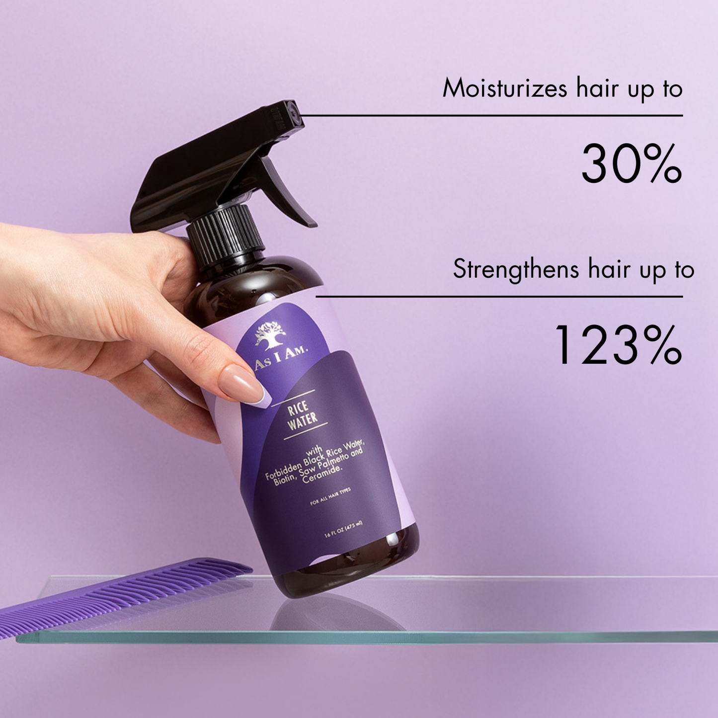 As I Am Rice Water Collection – strengthening hair care line with rice water to improve elasticity, reduce breakage, and support healthy growth