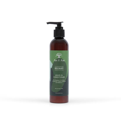 As I Am Rosemary Leave-In Conditioner – Infused with biotin and rosemary to nourish, strengthen, and hydrate hair. Lightweight formula for smooth, healthy curls and coils. 8 fl oz bottle.