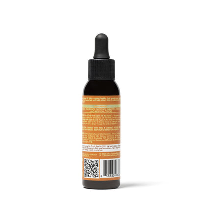 Bottle with dropper and label on a white background