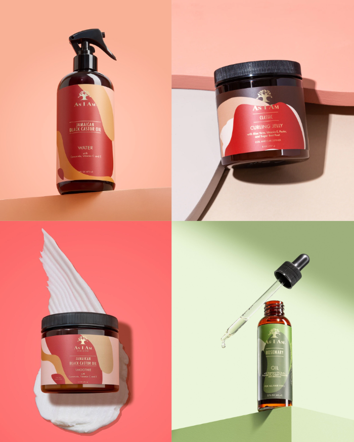 Collection of Aeta skincare products including a bottle, jar, and serum on a colorful background.