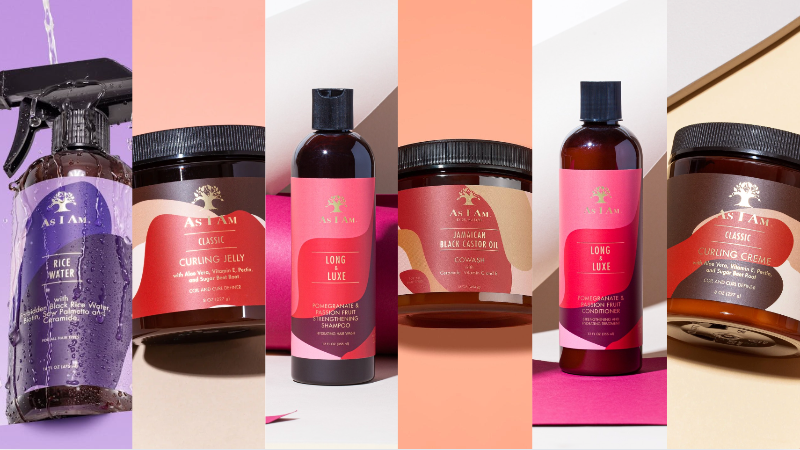 Collage of various Alterna hair care products on a colorful background