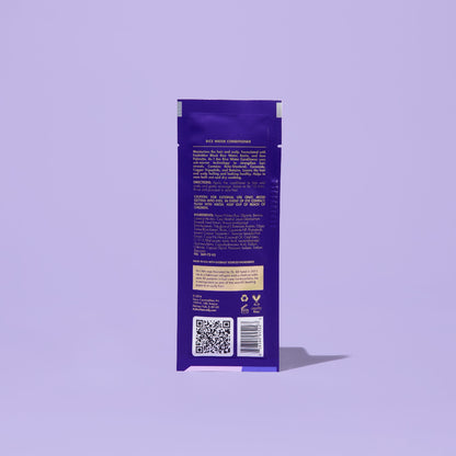 AS I AM Rice Water Conditioner in a 1 oz sachet, featuring a creamy, rich texture with a pearly white finish—formulated to deeply moisturize, strengthen, and detangle textured hair while promoting hair growth, preventing hair loss, and fighting hair breakage.