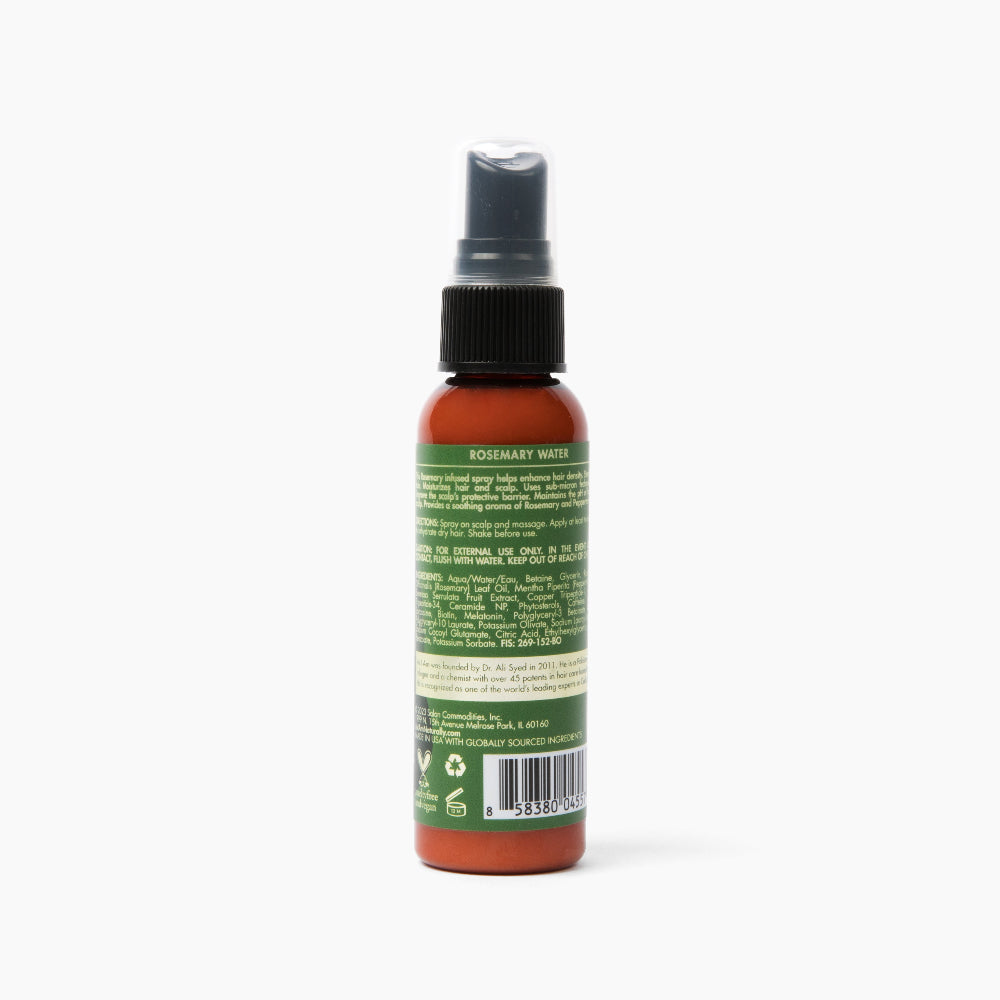 achterkant van het flesje „As I Am“ rozemarijn, 2 oz