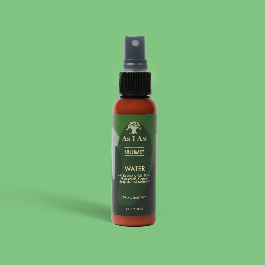 „As I Am“ Rosmarinwasser, 2 oz, auf grünem Hintergrund
