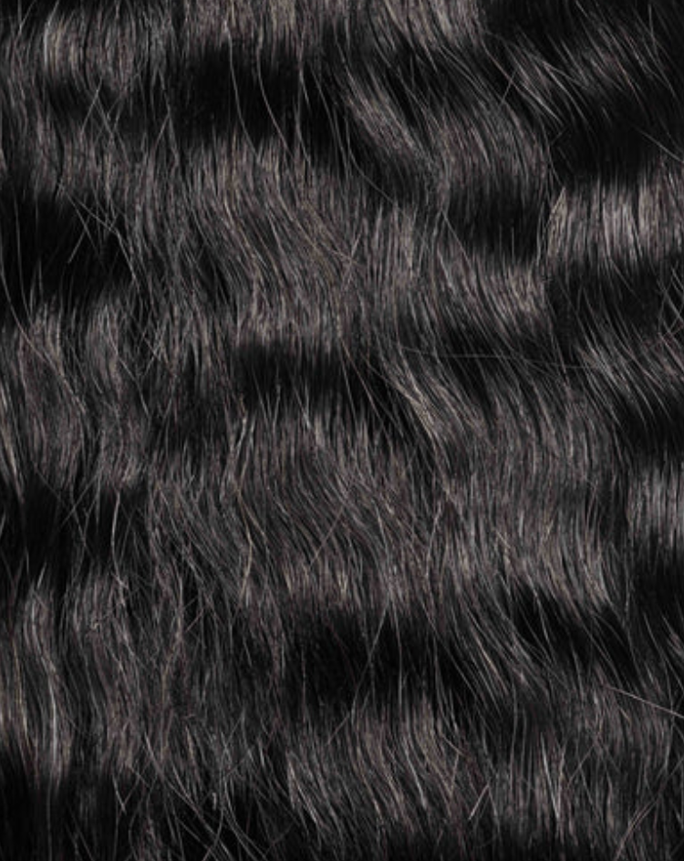 Close-up of dark hair texture