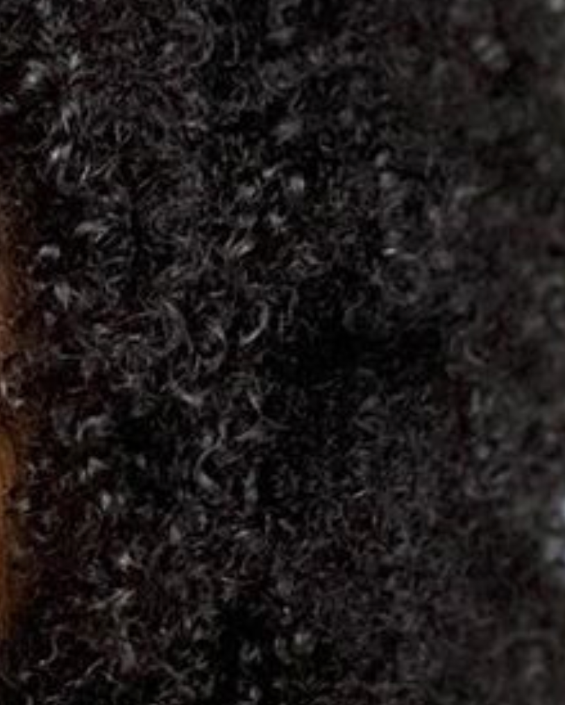 Close-up of dark textured hair